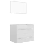 Vidaxl ensemble de meubles de bain 2 pcs blanc brillant agglomr