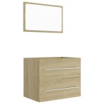 Vidaxl ensemble de meubles de bain 2 pcs chne sonoma agglomr