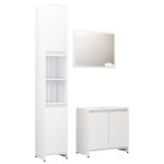 Vidaxl ensemble de meubles de bain 3 pcs blanc brillant aggloméré Vidaxl ensemble de meubles de bain 3 pcs blanc brillant aggloméré