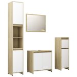 Vidaxl ensemble de meubles de bain 4 pcs blanc chne sonoma agglomr
