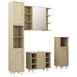 Vidaxl ensemble de meubles de bain 4 pcs ch�ne sonoma agglom�r�