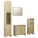 Vidaxl ensemble de meubles de bain 4 pcs ch�ne sonoma agglom�r�