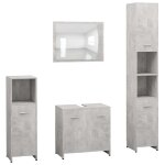 Vidaxl ensemble de meubles de bain 4 pcs gris bton agglomr