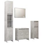 Vidaxl ensemble de meubles de bain 4 pcs gris b�ton agglom�r�