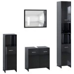 Vidaxl ensemble de meubles de bain 4 pcs noir brillant agglomr