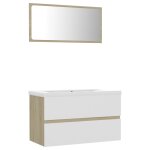 Vidaxl ensemble de meubles de bain blanc et chne sonoma agglomr