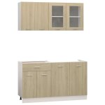 Vidaxl ensemble de meubles de cuisine 4 pcs chne sonoma agglomr