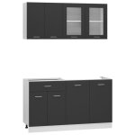 Vidaxl ensemble de meubles de cuisine 4 pcs gris agglomr