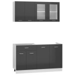 Vidaxl ensemble de meubles de cuisine 4 pcs gris brillant agglom�r�
