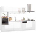 Vidaxl ensemble de meubles de cuisine 7 pcs blanc brillant agglomr