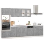 Vidaxl ensemble de meubles de cuisine 7 pcs gris bton agglomr