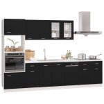 Vidaxl ensemble de meubles de cuisine 7 pcs noir agglomr