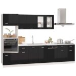 Vidaxl ensemble de meubles de cuisine 7 pcs noir brillant agglomr