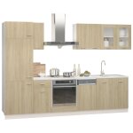 Vidaxl ensemble de meubles de cuisine 8 pcs chne sonoma agglomr