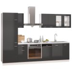 Vidaxl ensemble de meubles de cuisine 8 pcs gris brillant agglomr