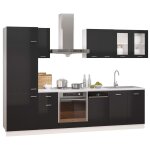 Vidaxl ensemble de meubles de cuisine 8 pcs noir brillant agglomr