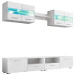 Vidaxl ensemble meuble mural tv 5 pcs lumires led haute brillance