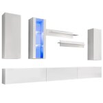 Vidaxl ensemble meuble mural tv 8 pcs lumires led haute brillance