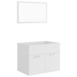 Vidaxl ensemble de meubles de salle de bain 2 pcs blanc agglomr