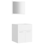 Vidaxl ensemble de meubles de salle de bain 2 pcs blanc agglomr