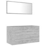 Vidaxl ensemble de meubles de salle de bain 2 pcs gris bton agglomr