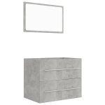 Vidaxl ensemble de meubles de salle de bain 2 pcs gris bton agglomr