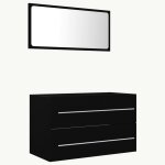 Vidaxl ensemble de meubles de salle de bain 2 pcs noir agglomr