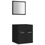 Vidaxl ensemble de meubles de salle de bain 2 pcs noir agglom�r�