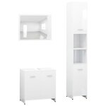 Vidaxl ensemble de meubles de salle de bain 3 pcs blanc agglomr