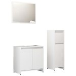 Vidaxl ensemble de meubles de salle de bain 3 pcs blanc agglomr