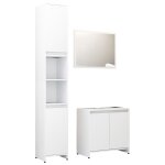 Vidaxl ensemble de meubles de salle de bain 3 pcs blanc agglomr