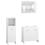 Vidaxl ensemble de meubles de salle de bain 3 pcs blanc agglomr
