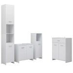 Vidaxl ensemble de meubles de salle de bain 4 pcs blanc