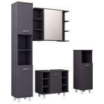 Vidaxl ensemble de meubles de salle de bain 4 pcs gris agglom�r�