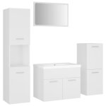 Vidaxl ensemble de meubles de salle de bain blanc agglomr