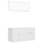 Vidaxl ensemble de meubles de salle de bain blanc aggloméré Vidaxl ensemble de meubles de salle de bain blanc aggloméré
