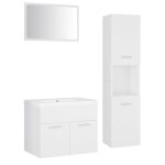 Vidaxl ensemble de meubles de salle de bain blanc agglomr
