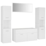 Vidaxl ensemble de meubles de salle de bain blanc agglomr