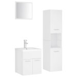 Vidaxl ensemble de meubles de salle de bain blanc agglomr