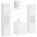 Vidaxl ensemble de meubles de salle de bain blanc agglomr