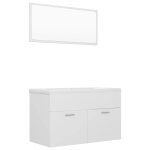 Vidaxl ensemble de meubles de salle de bain blanc agglomr