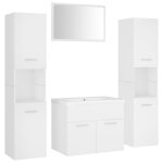 Vidaxl ensemble de meubles de salle de bain blanc agglomr