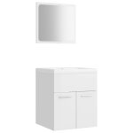 Vidaxl ensemble de meubles de salle de bain blanc brillant agglomr