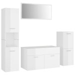 Vidaxl ensemble de meubles de salle de bain blanc brillant agglomr