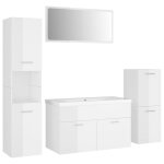 Vidaxl ensemble de meubles de salle de bain blanc brillant agglomr