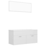 Vidaxl ensemble de meubles de salle de bain blanc brillant aggloméré Vidaxl ensemble de meubles de salle de bain blanc brillant aggloméré