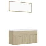 Vidaxl ensemble de meubles de salle de bain chêne sonoma aggloméré Vidaxl ensemble de meubles de salle de bain chêne sonoma aggloméré