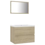 Vidaxl ensemble de meubles de salle de bain chne sonoma agglomr