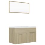 Vidaxl ensemble de meubles de salle de bain chne sonoma agglomr