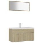 Vidaxl ensemble de meubles de salle de bain chne sonoma agglomr